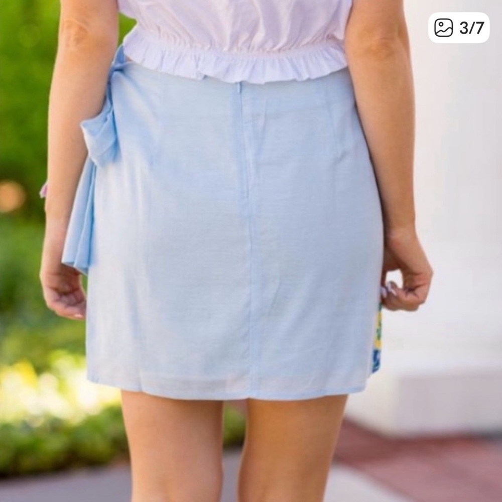 J.Marie white Embroidered Floral Wrap Skirt Small Linen blend Shabby Chic prelov - Picture 5 of 8